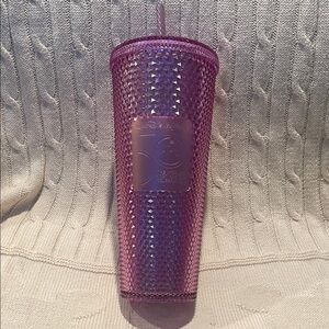 Walt Disney World 50th Anniversary Iridescent Pink Tumbler with Straw
